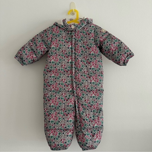 GAP Other - GAP Warmest Down Snowsuit Floral Girls Puffer Coat Jacket 18-24 Months